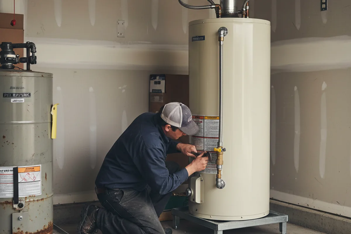 Water heater and shutoff valve replacement in Random Lake